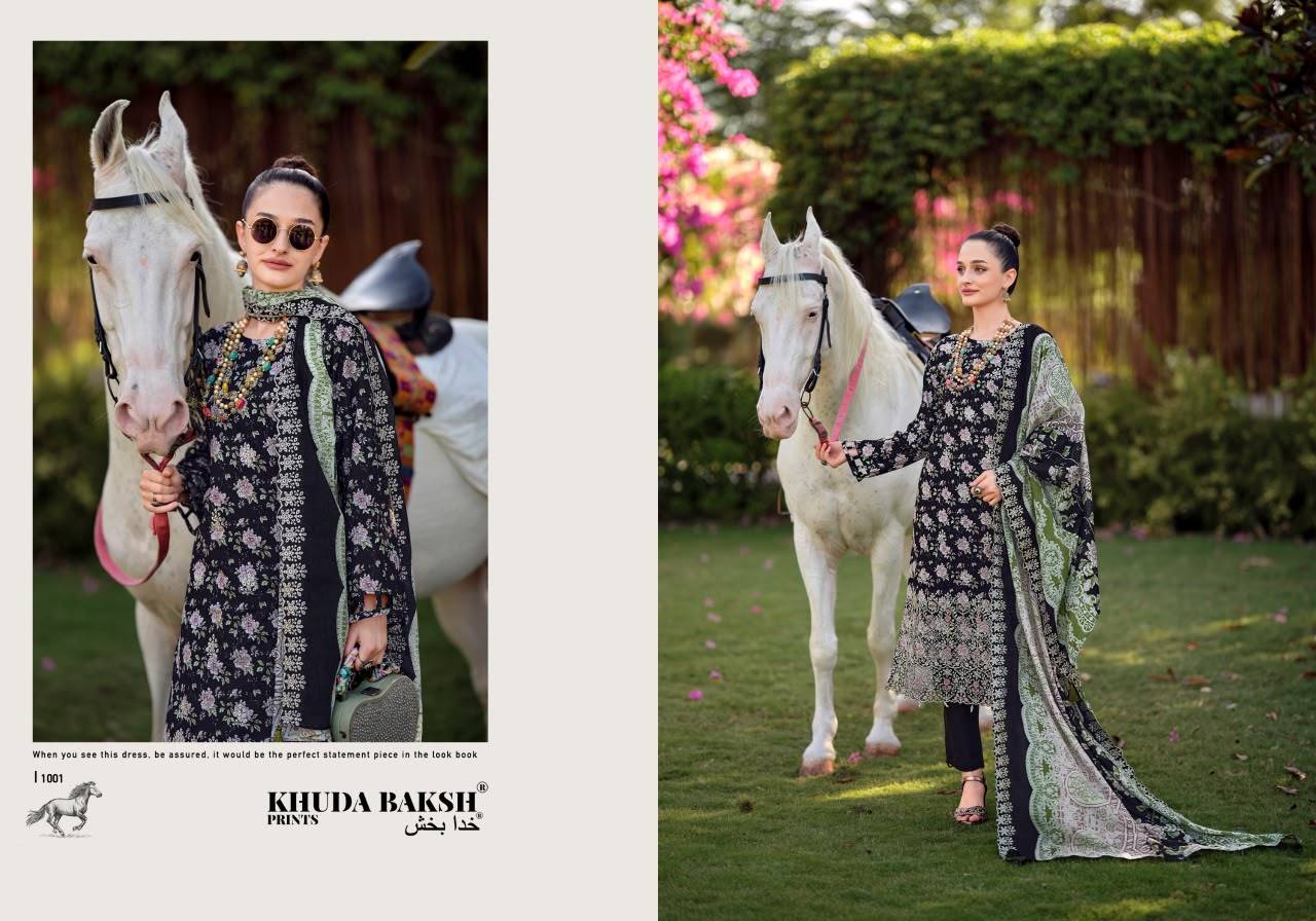 HANIYA HIBA VOL 1 By KHUDHA BAKSH 1001 To 1008 Series Pakistani Suits casual Wear PURE LAWN Readymade Stitched Dresses At Wholesale